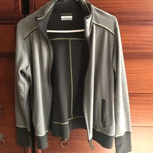 Grey Sporty Zip-up Sweater